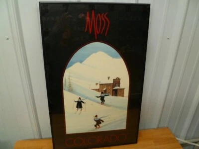 COLORADO SKI SNOW MOUNTAIN ESTAMPA EMOLDURADA P. BUCKLEY MOSS 26 X 16 polegadas - Imagem 1 de 4