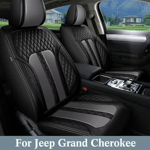 For Jeep Grand Cherokee 2004-2010 Faux Leather Seat Covers Front&Rear 5-Sits Pad - Picture 1 of 11