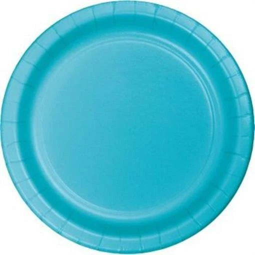 Bermuda Blue 9 Inch Paper Plates 24 Per Pack Blue Tableware Decorations Supplies - Image 1 of 1
