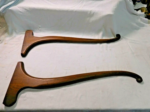 Antique ~ Salvage ~ Pair Oak Mirror Arms - Adjustable Fits Any Size Mirror #1717 Cover