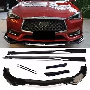For Infiniti Front Bumper Lip Side Skirt Rear Bumper Lip Strut Rods Black White Foto 1 de 4