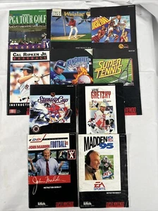 Lot of 10 Super Nintendo SNES Sports Intrusction Manuals Madden PGA Ripken - Picture 1 of 5