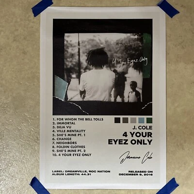 J Cole - 4 Your Eyez Only Album Poster ✅ Print Wall Art Rap Man Cave ✅ 12x18 in - Image 1 of 4