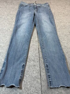 Code Bleu Crop Jeans Women 10 Blue Denim Cotton Low Rise Zip Fly 5-Pocket Design - Picture 1 of 6