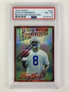 Marvin Harrison 1996 Topps Finest Refractor Rookie RC #243 PSA 8