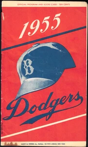 1955 Brooklyn Dodgers (Koufax Rookie, Jackie) Programm vs. Phillies mit kostenlosem Versand - Bild 1 von 1