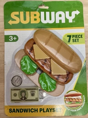 Subway Fing Play Comida Sandwichera Juego - 7 Piezas + Fingir Dinero - NUEVO Foto 1 de 4