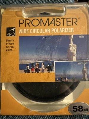 New Promaster 58mm Wide Circular Polarizer CPL Glass  Filter Japan Polarizing - Image 1 of 2