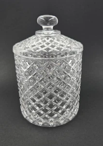 Crystal Canister Jar Biscuit Barrel Candy Cookie Large W/Lid - GORGEOUS - Picture 1 of 6