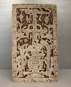 Mayan King Pakal Sarcophagus Lid Plaster Wall Art Replica Mexico- Myth/ Alien - Picture 1 of 2