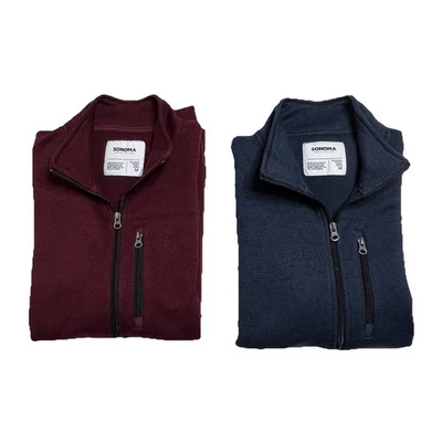 2 jaquetas moletom masculinas Sonoma com zíper completo forrado de lã - Tamanho M - Imagem 1 de 4