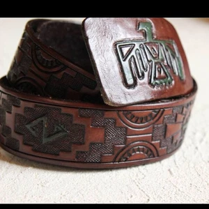 Cintura RRL Ralph Lauren in pelle lavorata a mano W30 DOPPIA RL #DL - Foto 1 di 4