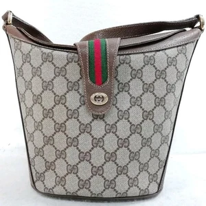 NO TARIFFA Vecchia borsa a tracolla Gucci GG 904.02.081 pelle PVC marrone dal Giappone usata - Foto 1 di 9