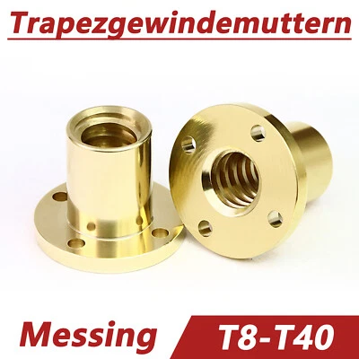 Trapezgewindemutter T8-T40 Spindelmutter Messing Muttern Rund Flansch Muttern - Bild 1 von 4