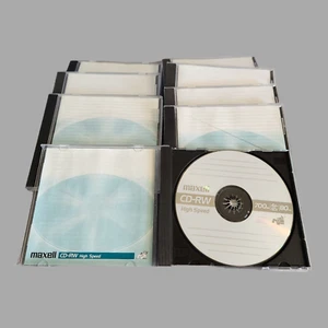 NEW Lot of 10 Maxell CD-RW High Speed 700MB 80 Minute 4x-12x Speed Blank Discs - Picture 1 of 7