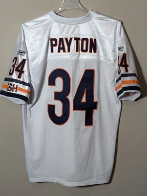 #34 WALTER PAYTON GSH REEBOK NFL CAMISA DE FUTEBOL EM CAMPO MASCULINA TAMANHO 52 G.O.A.T RB - Imagem 1 de 4