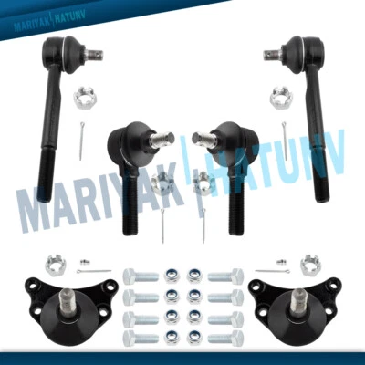 6PCS Inner Outer Tie Rods Upper Ball Joints Kit For 1984-1995 Toyota Pickup 2WD - Изображение 1 из 4