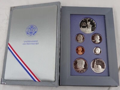 1986-S US Mint Prestige Proof Set Olympiad Silver Dollar 7 Coins No Box/COA - Image 1 of 3