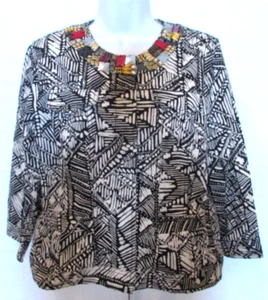 Ruby Rd. Women's size 12 Black and White with Embellished Collar Career Jacket - Picture 1 of 5