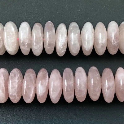Large Center Drilled Natural Rose Quartz Rondelle Beads 18-19mm - Image 1 of 3