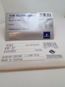 Swarovski 1012 PP17 Sapphire Gold Foiled 10 gross 1440 pezzi - Foto 1 di 2
