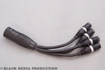 Lautsprecher Y-Adapter / Split SC-Meridian | Speakon NL8 -> 4x LS XLR Stecker - Bild 1 von 3