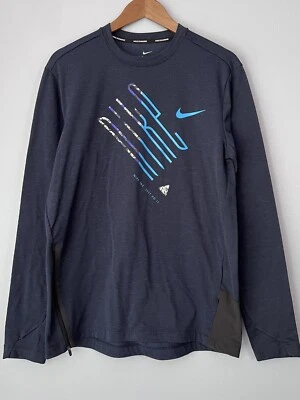 Camisa NIKE THERMA ELEMENT Dri-fit Camiseta para Correr Azul Marino Just Do It BQ8260-451 Para Hombre’s M Foto 1 de 4