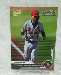 2020 MLB TOPPS NOW #340 - Yadier Molina - 99th Postseason Game Record