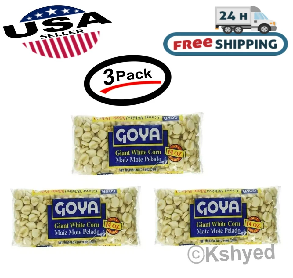 Maíz Blanco Gigante Goya | Maíz Mote Pelado 14 Oz (Paquete de 3) - Nuevo - Envío Gratis Foto 1 de 4