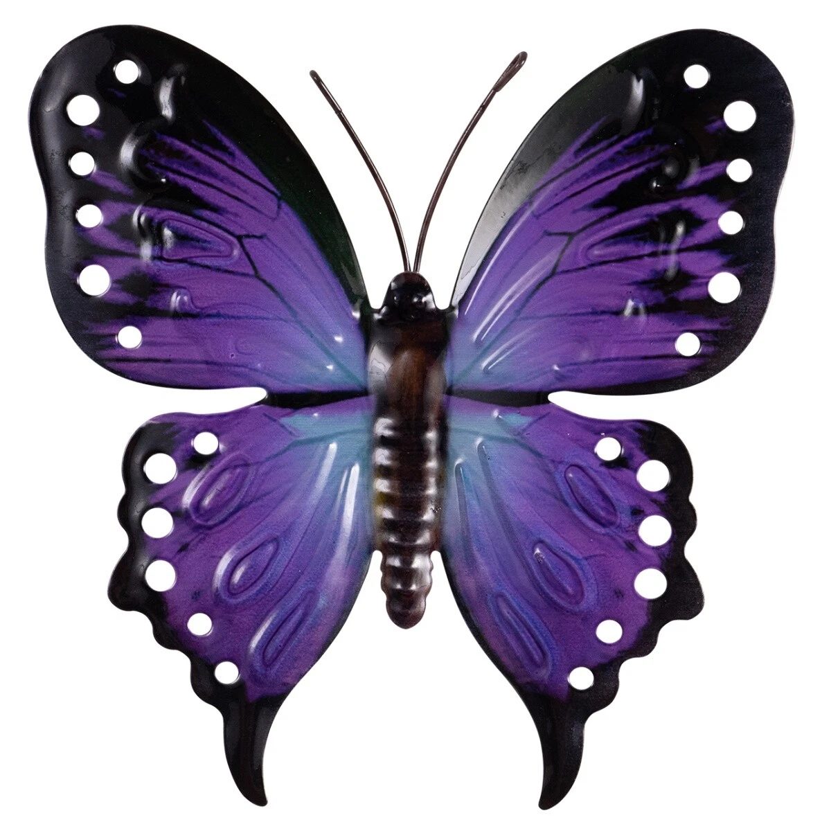 AB Tools Kleiner Metall-Schmetterling In Blau – Gartendeko Für Innen & Außen, Ca. 7x12x14 Cm