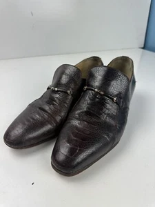 RARO Mocassini Moreschi Struzzo Made In Italy Uomo Taglia 10,5 - Foto 1 di 11