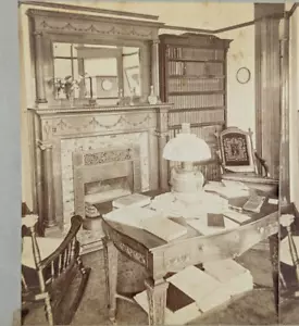 Stereoview Foto Vernon Royle Innenansicht einer viktorianischen Bibliothek - Bild 1 von 5