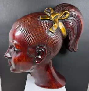 Vintage ACHATIT HANDARBEIT Woman Female Wall Head Bust Ceramic - Picture 1 of 8