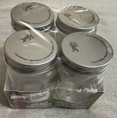 Paquete de 4 ~ Bola Mini Boca 4 oz. Frascos de almacenamiento ~ Almacenamiento seco perfecto para hierbas y especias Foto 1 de 4