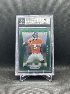 2012 Panini Prizm PEYTON MANNING #60 Green Prizm BGS 9
