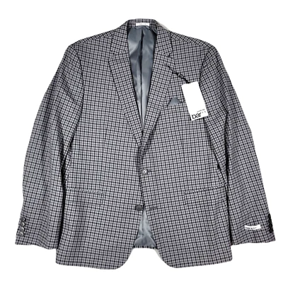 Blazer ajustado Bar III para hombre 38R 38 gris estampado a cuadros abrigo deportivo $295 Foto 1 de 4
