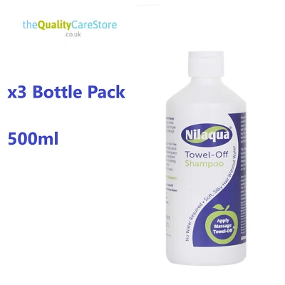x3 Bottle Pack - Nilaqua 500ml - No Rinse Towel-Off Dry Shampoo - Image 1 of 3