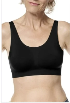 Sujetador sin aros Amoena Aylin SB talla L negro 44852 correas anchas cierre de gancho trasero Foto 1 de 3