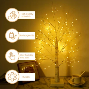 LED Birch Tree Light 144LED Artificial Tree Lamp 24" USB/Battery Operated Light⊹ - Picture 1 of 11