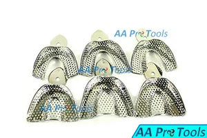 Dental Stainless Steel Perforated Full Denture Impression Trays set of 6 - Picture 1 of 3