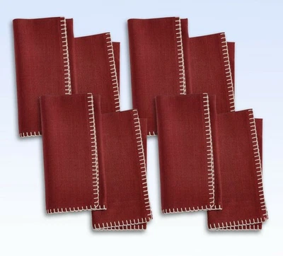 BARDWIL Avery Mahogany Cotton Napkins, Set of 8 - Image 1 of 2