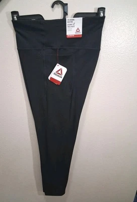 Leggings femininas Reebok 7/8 reflex cintura alta tamanho 3X preta nova com etiquetas - Imagem 1 de 4