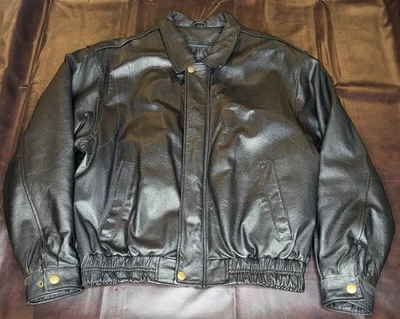 Chaqueta de bombardero/motociclista Wilson's de cuero para hombre M de colección - aislante, forro extraíble Foto 1 de 4
