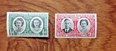 Southern Rhodesia 1947 SG#62-3 Royal Visit MH Set #E96648. Free UK Postage - Image 1 of 3