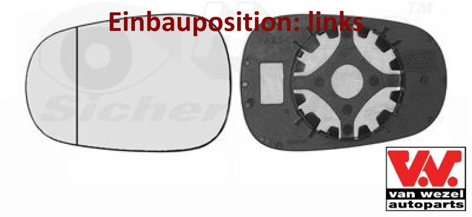 VAN WEZEL 4323831 Spiegelglas für Außenspiegel links für Renault  - Bild 1 von 1