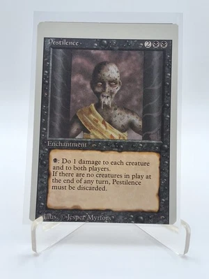 PESTILENCE 1994 Revised Edition Magic: The Gathering VINTAGE "factory Error" - Image 1 of 3