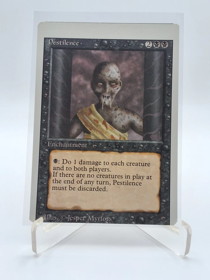 PESTILENCE 1994 Revised Edition Magic: The Gathering VINTAGE "factory Error" - Image 1 of 3