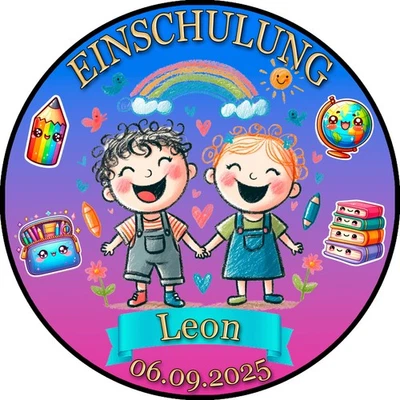 Tortenaufleger Tortendeko Einschulung Schulanfang Schuleinführung SE02 - Bild 1 von 4