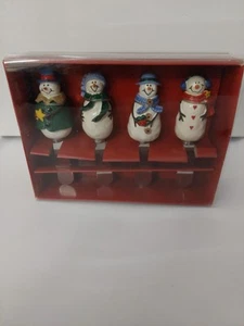 St Nicholas Square Resin SNOWMEN Cheese/Jam Spreaders (Set Of 4) - Picture 1 of 5