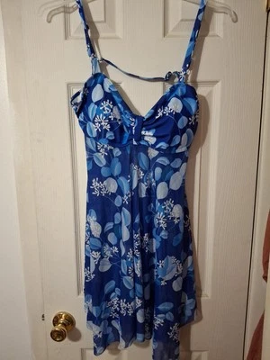 Tankini floral azul para mujer talla grande Foto 1 de 4